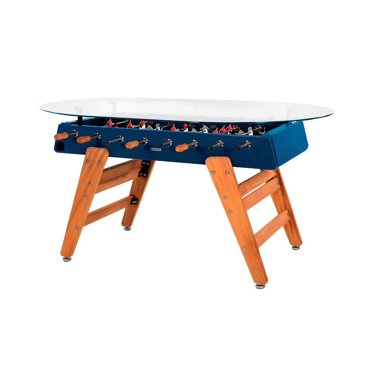 RS3 Wood Dining Football Table: Oval + Green Blue