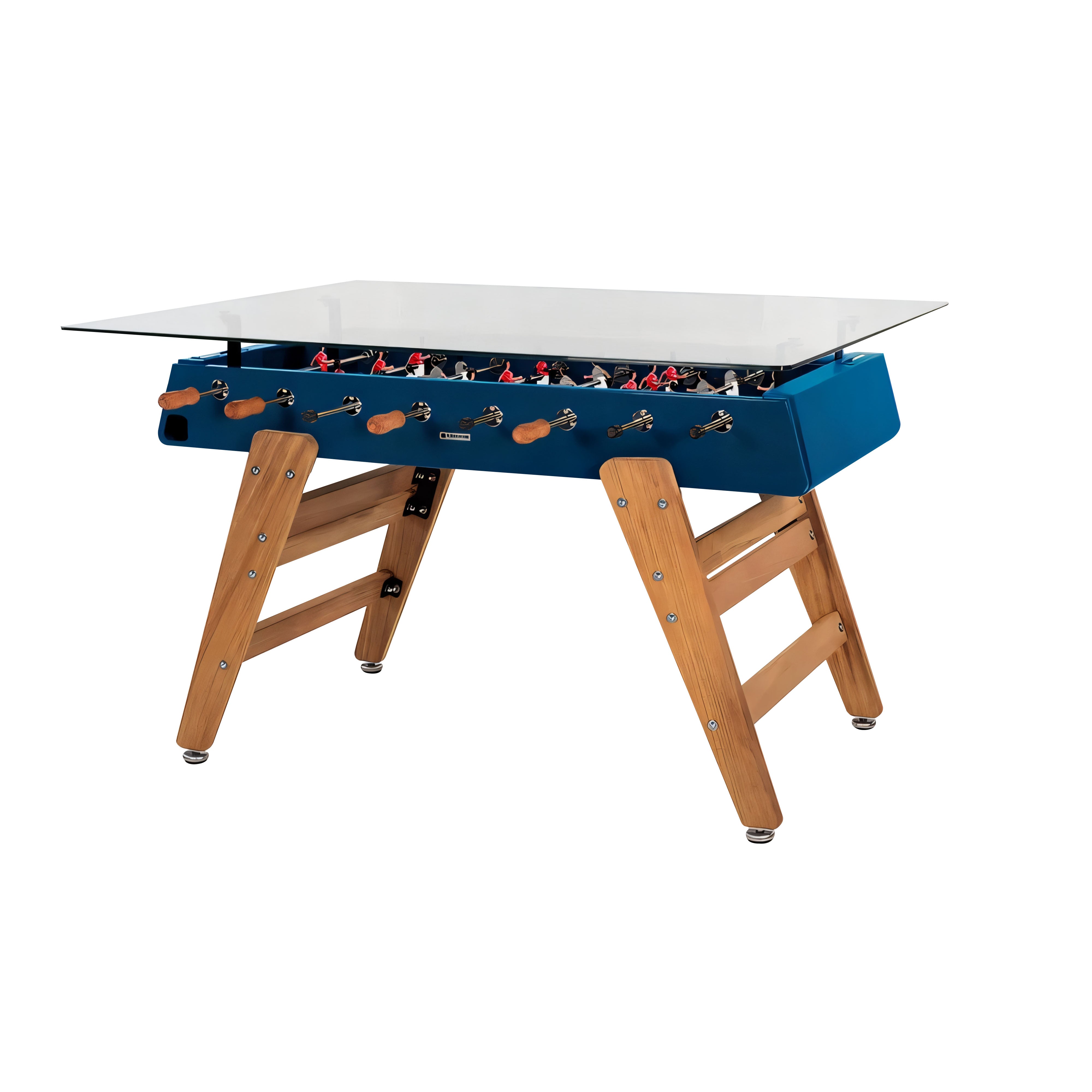 RS3 Wood Dining Football Table: Rectangle + Blue Green