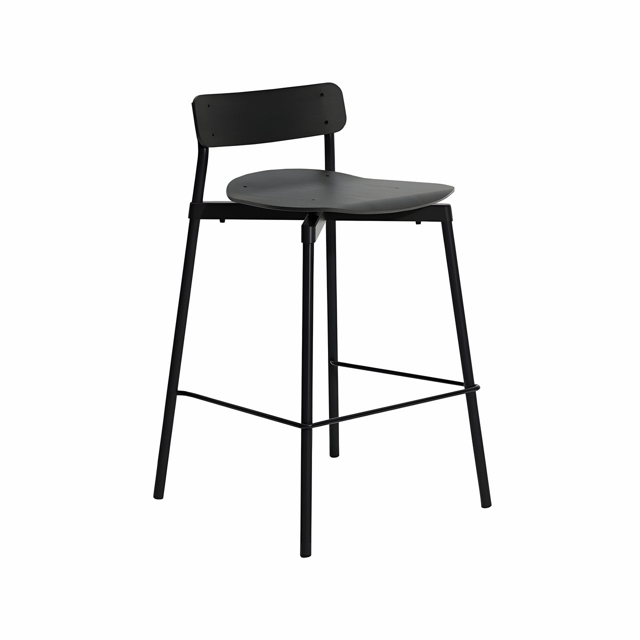 Fromme Bar + Counter Stool: Counter + Black