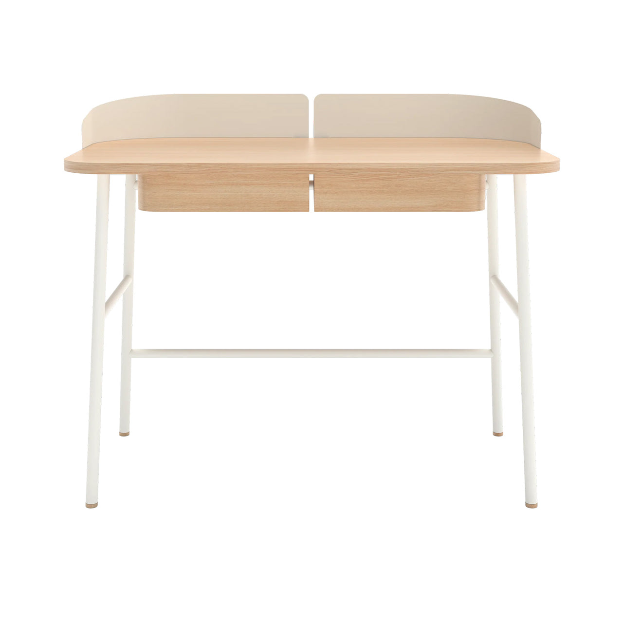 Victor Desk: Natural Oak + White