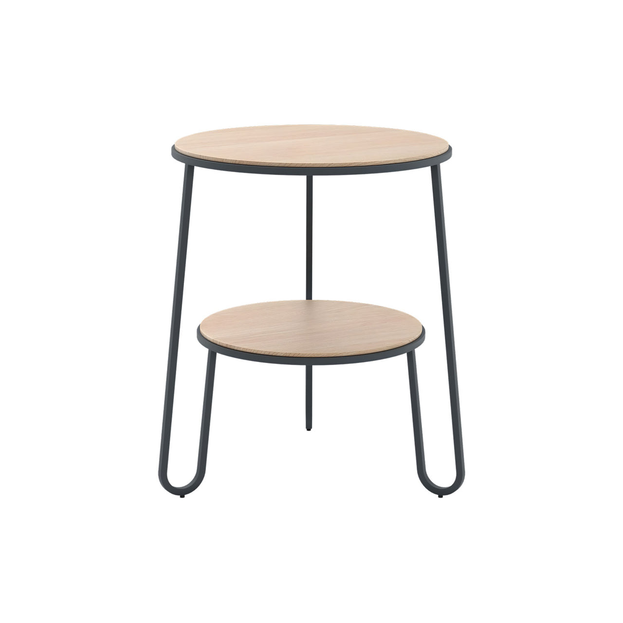 Anatole Side Table: Natural Oak + Slate Grey