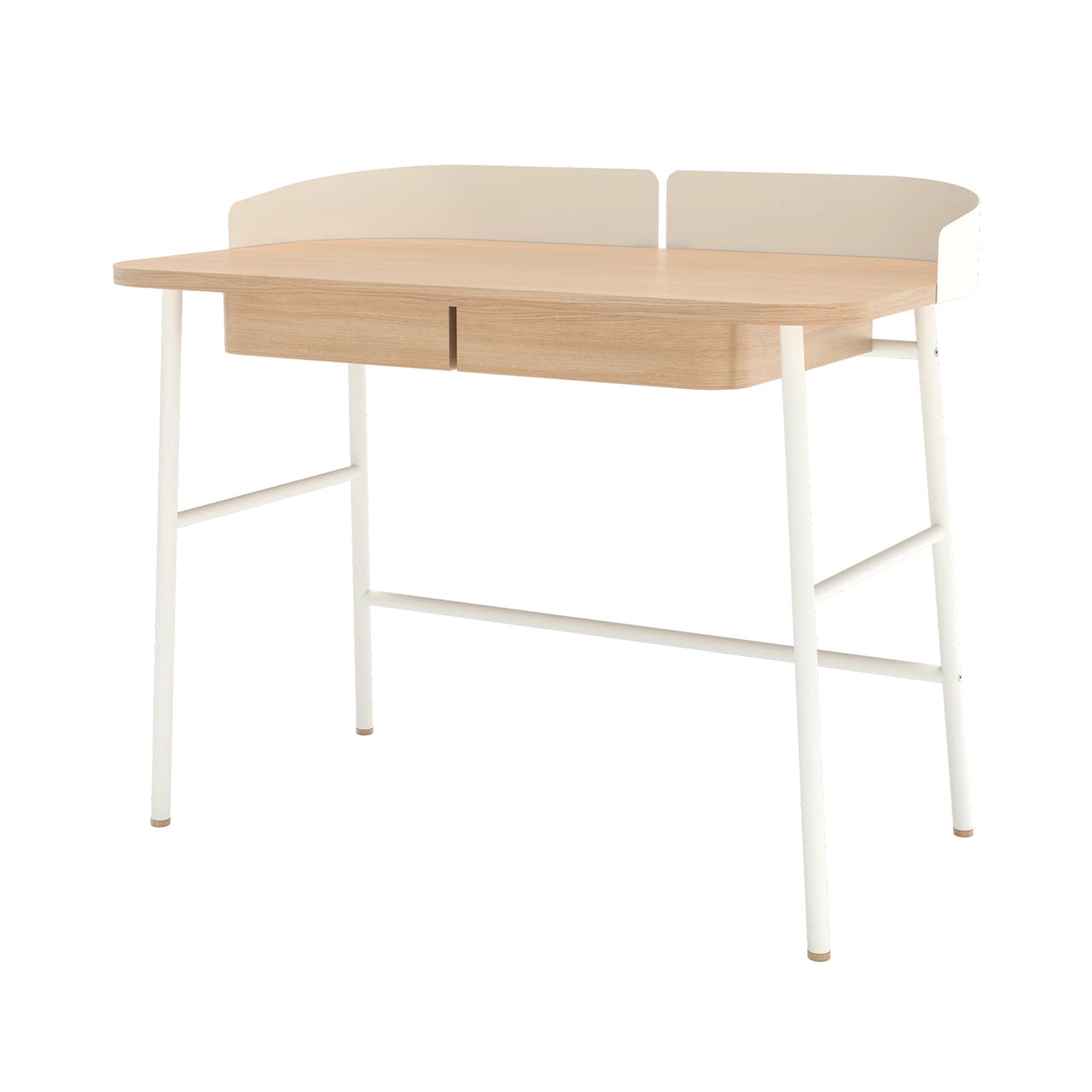 Victor Desk: Natural Oak + White