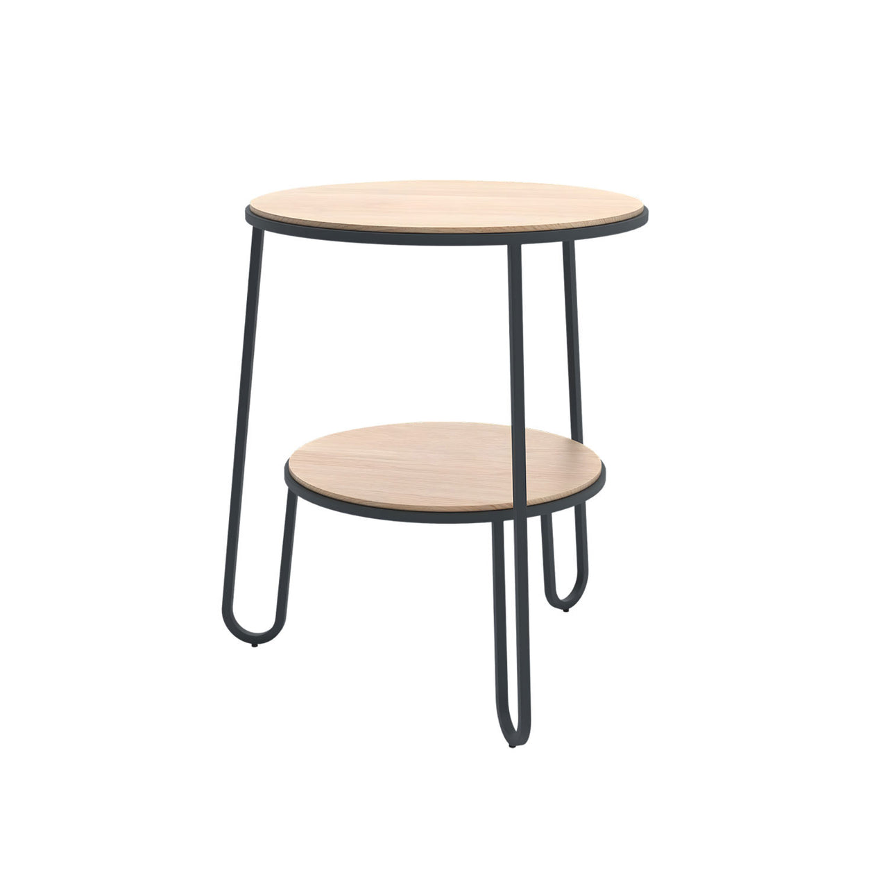 Anatole Side Table: Natural Oak + Slate Grey