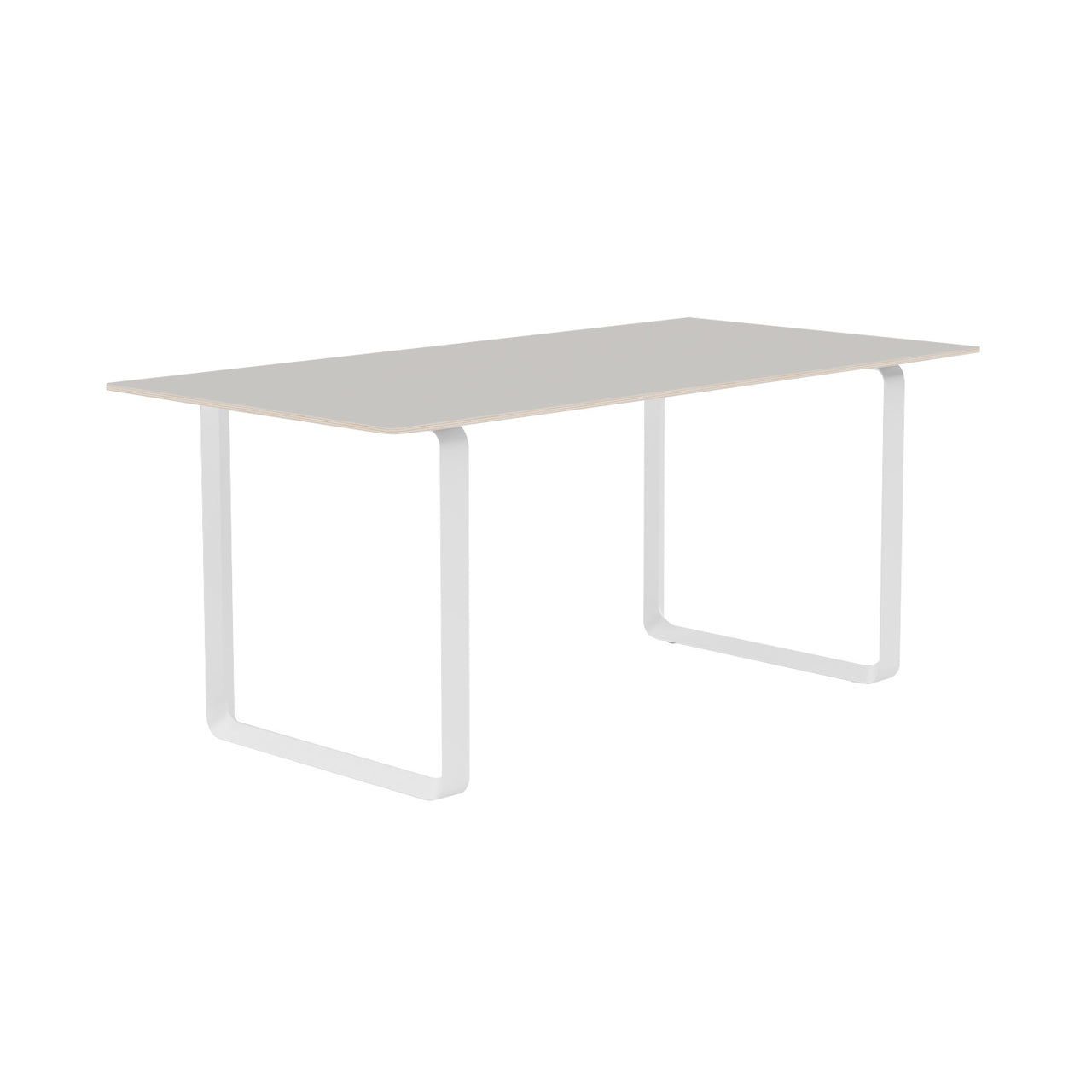 70/70 Table: Small + Grey Linoleum + White