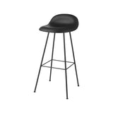 3D Counter Stool Center Base: Plastic Shell + Front Upholstered