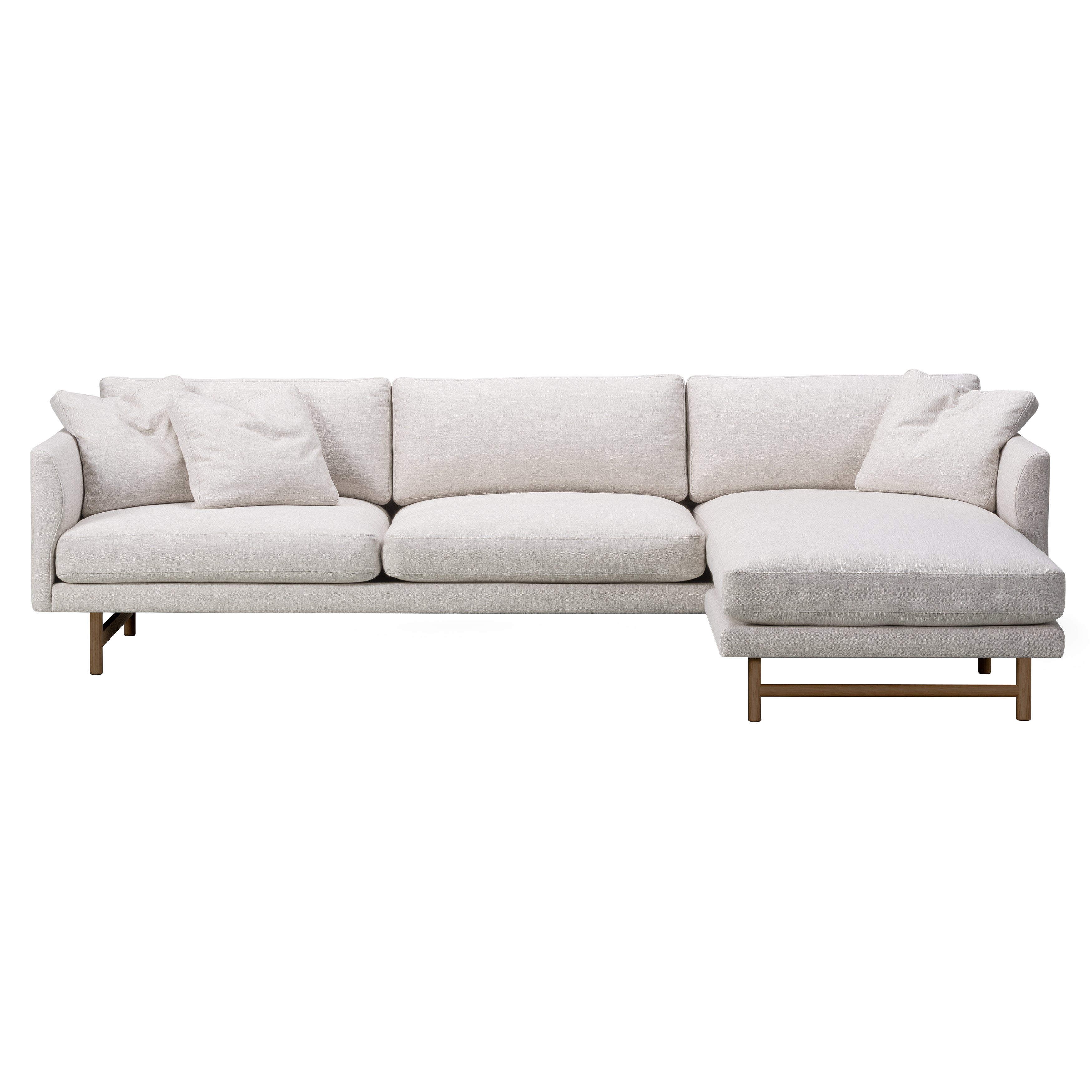 Calmo 3 Seater Chaise: Right + Smoked Lacquered Oak
