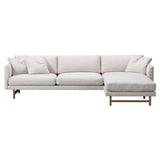 Calmo 3 Seater Chaise: Right + Smoked Lacquered Oak