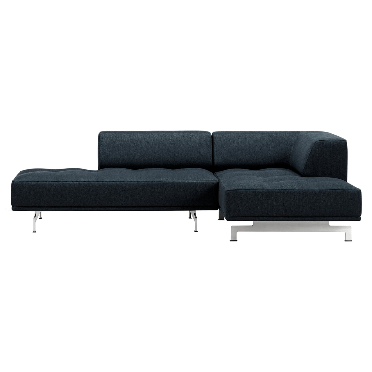 Delphi Modular Sofa: Brushed Aluminum + Configuration F + Fabric Group 3