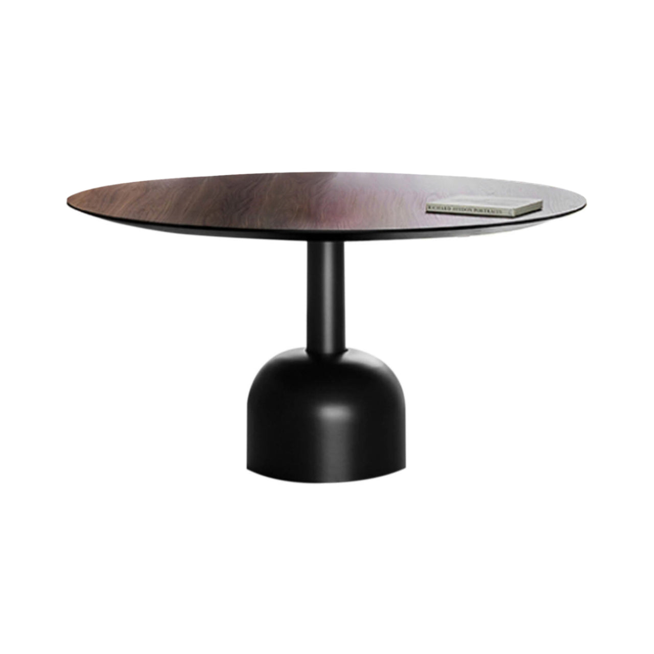 Illo Bistrot Table: Small+ Canaletto Walnut + Lacquered Black + Lacquered Black