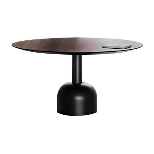 Illo Bistrot Table: Medium + Canaletto Walnut + Lacquered Black + Lacquered Black