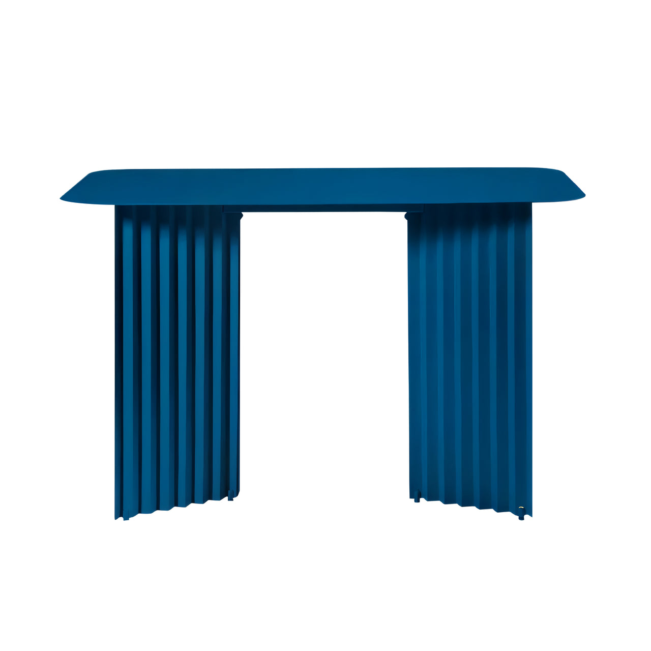 Plec Desk: Steel + Green Blue
