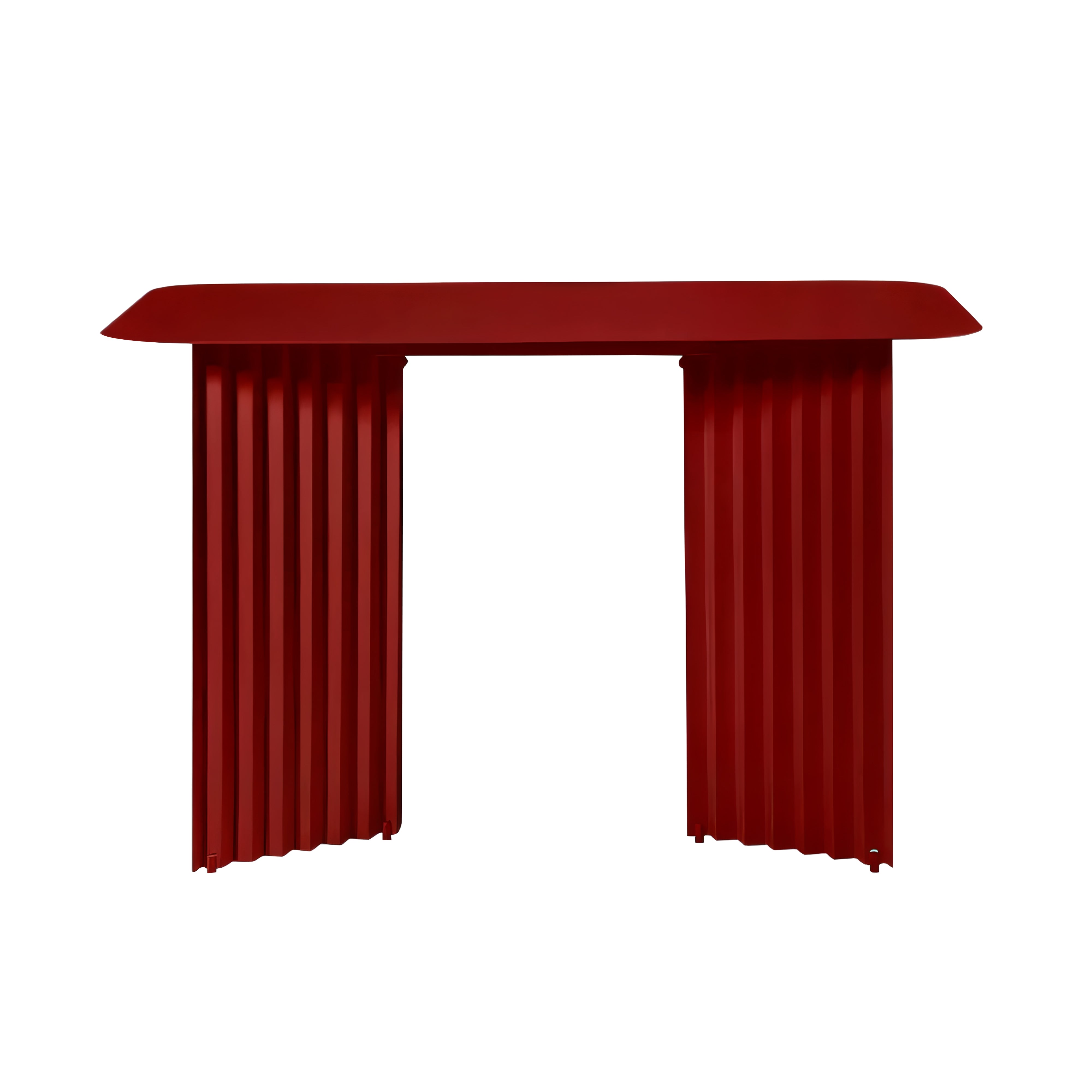 Plec Desk: Steel + Bordeaux