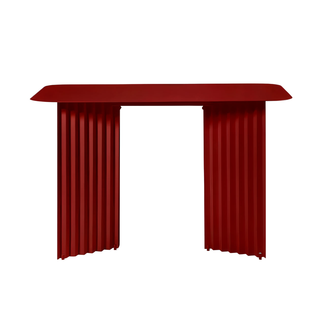 Plec Desk: Steel + Bordeaux