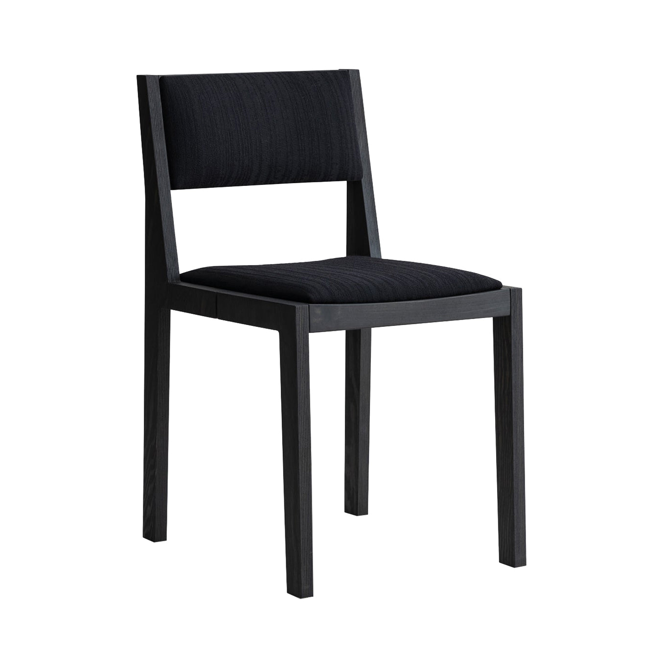 016 Maasto Dining Chair: Seat + Back Upholstered + Without Armrest + Black Pine