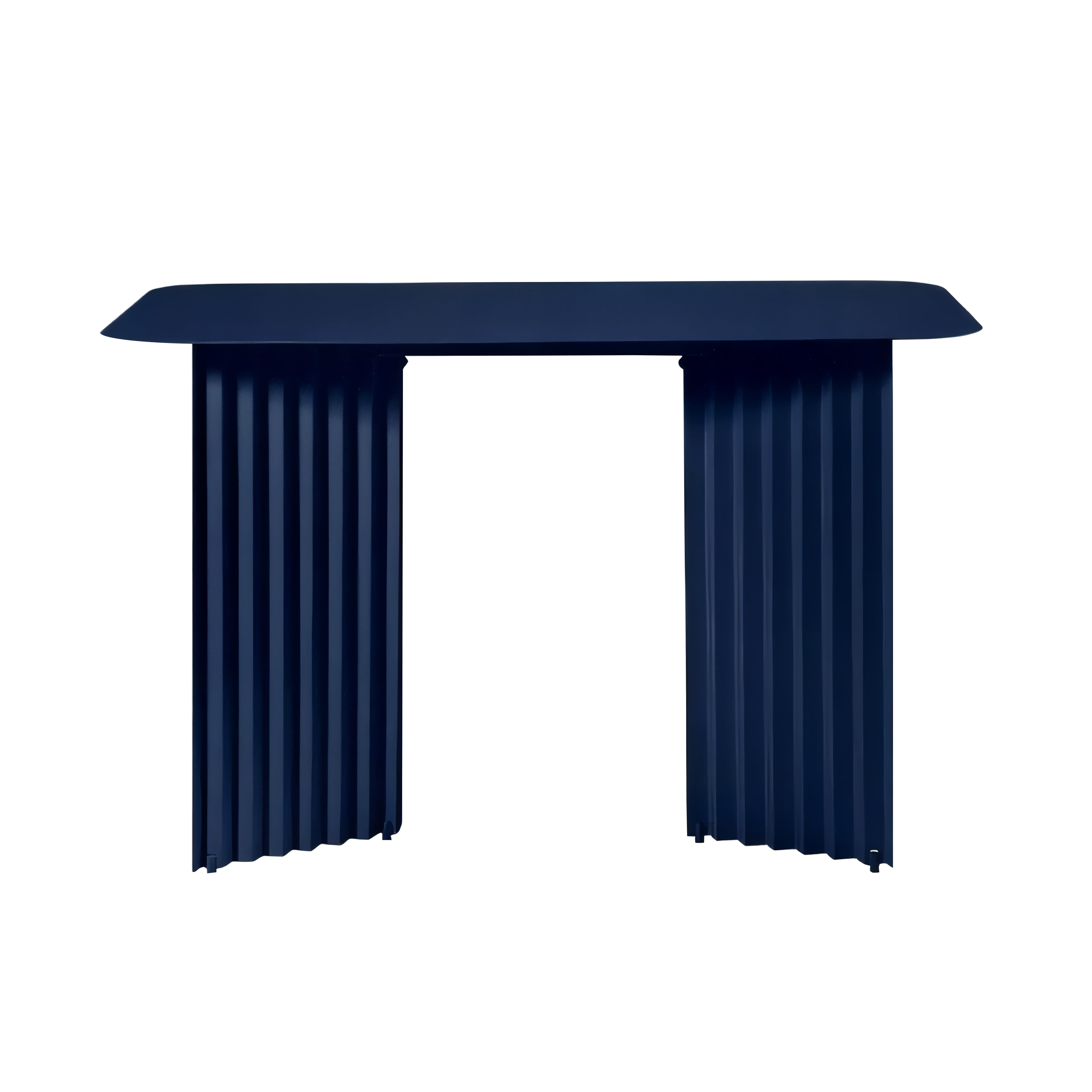 Plec Desk: Steel + Steel Blue