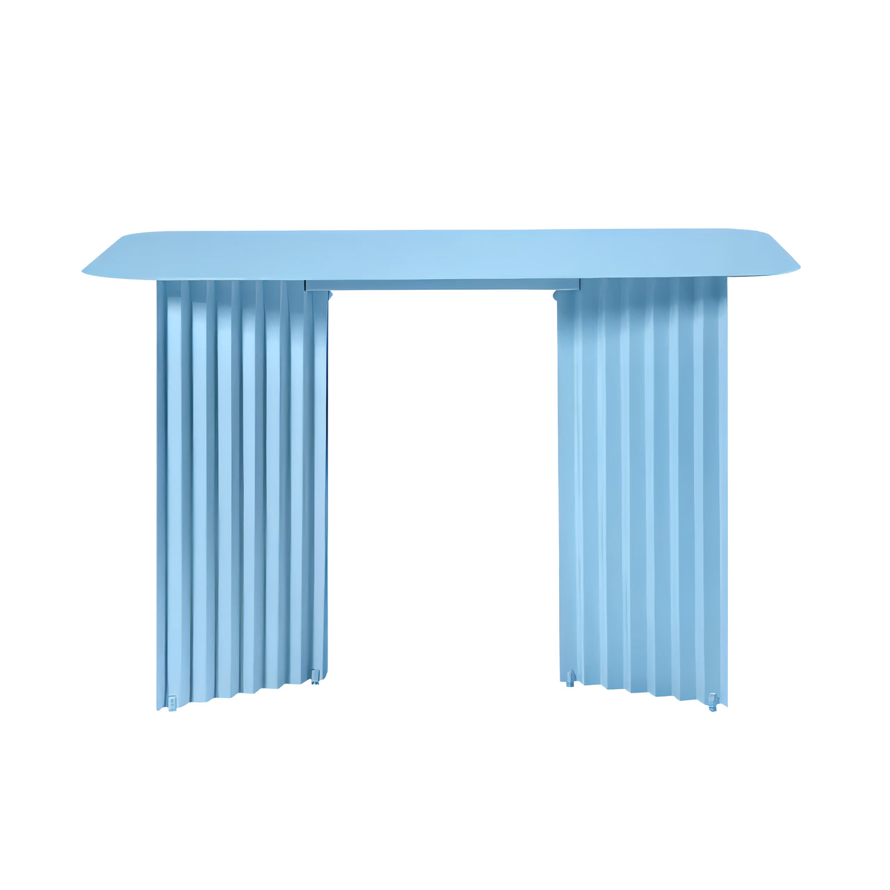 Plec Desk: Steel + Cool Blue