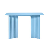 Plec Desk: Steel + Cool Blue