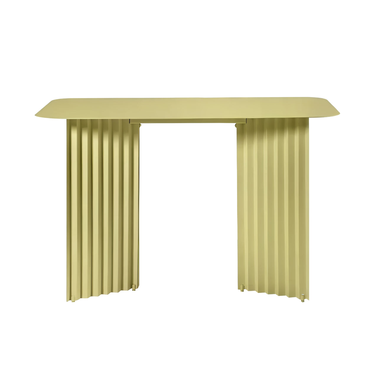 Plec Desk: Steel + Green Beige