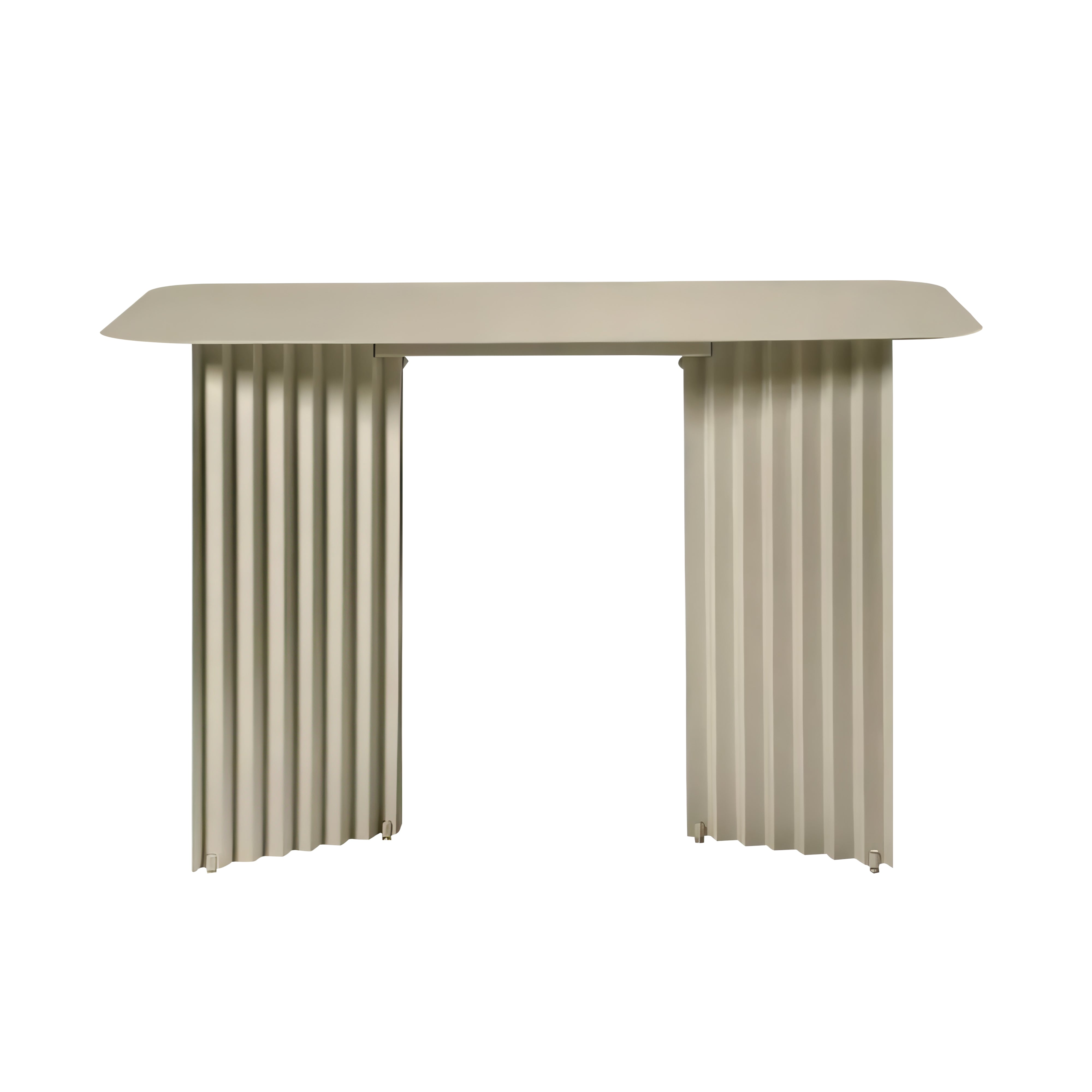 Plec Desk: Steel + Silk Grey