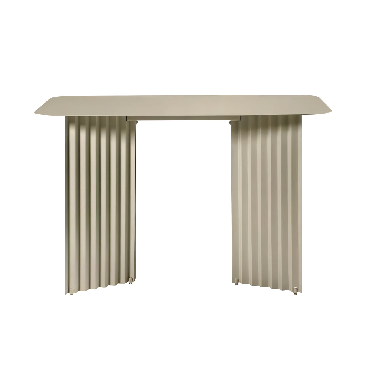 Plec Desk: Steel + Silk Grey