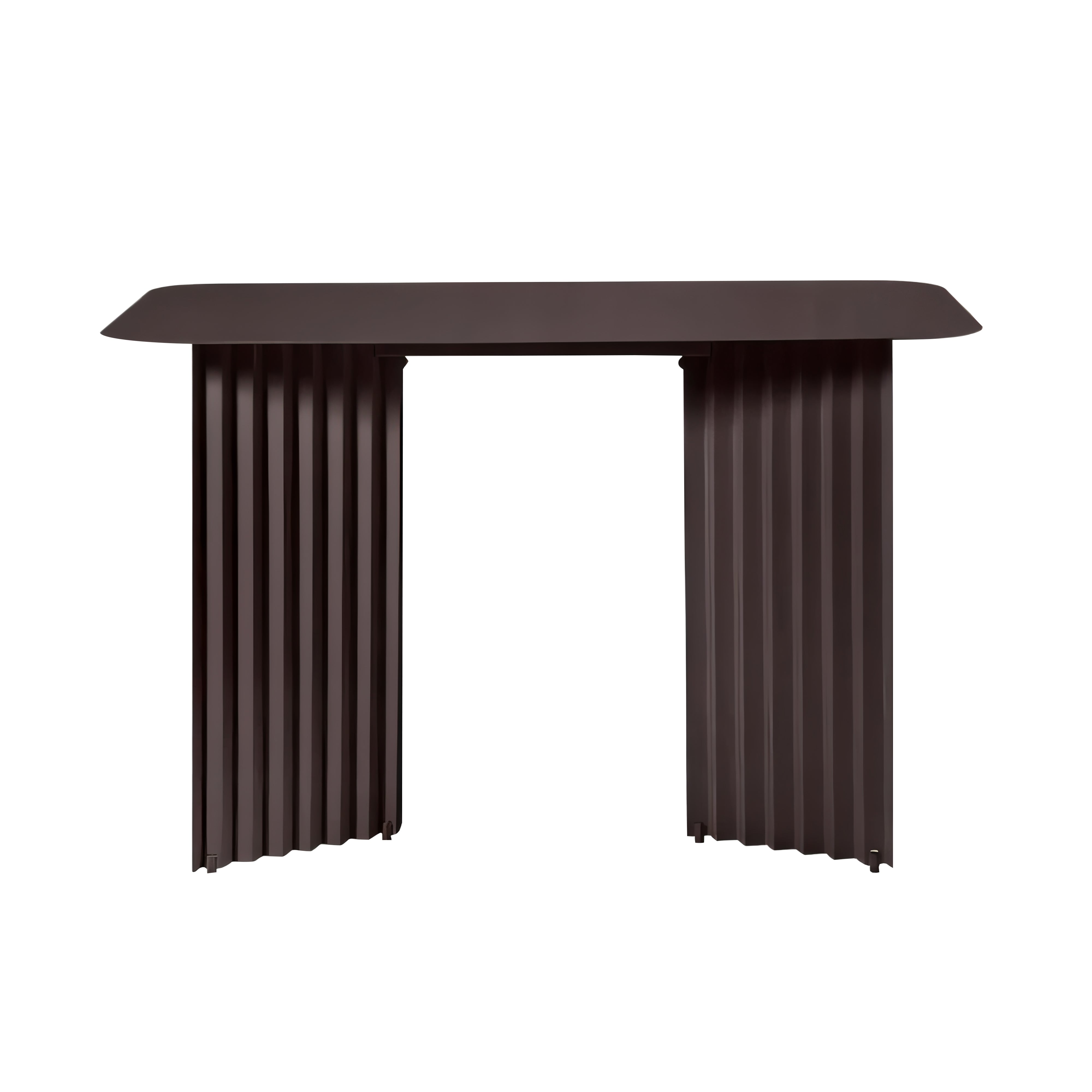 Plec Desk: Steel + Grey Brown