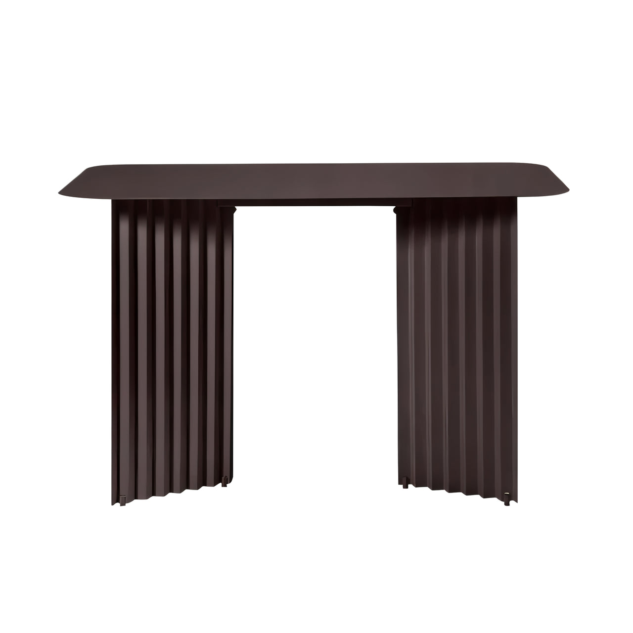 Plec Desk: Steel + Grey Brown