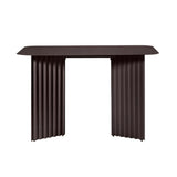 Plec Desk: Steel + Grey Brown