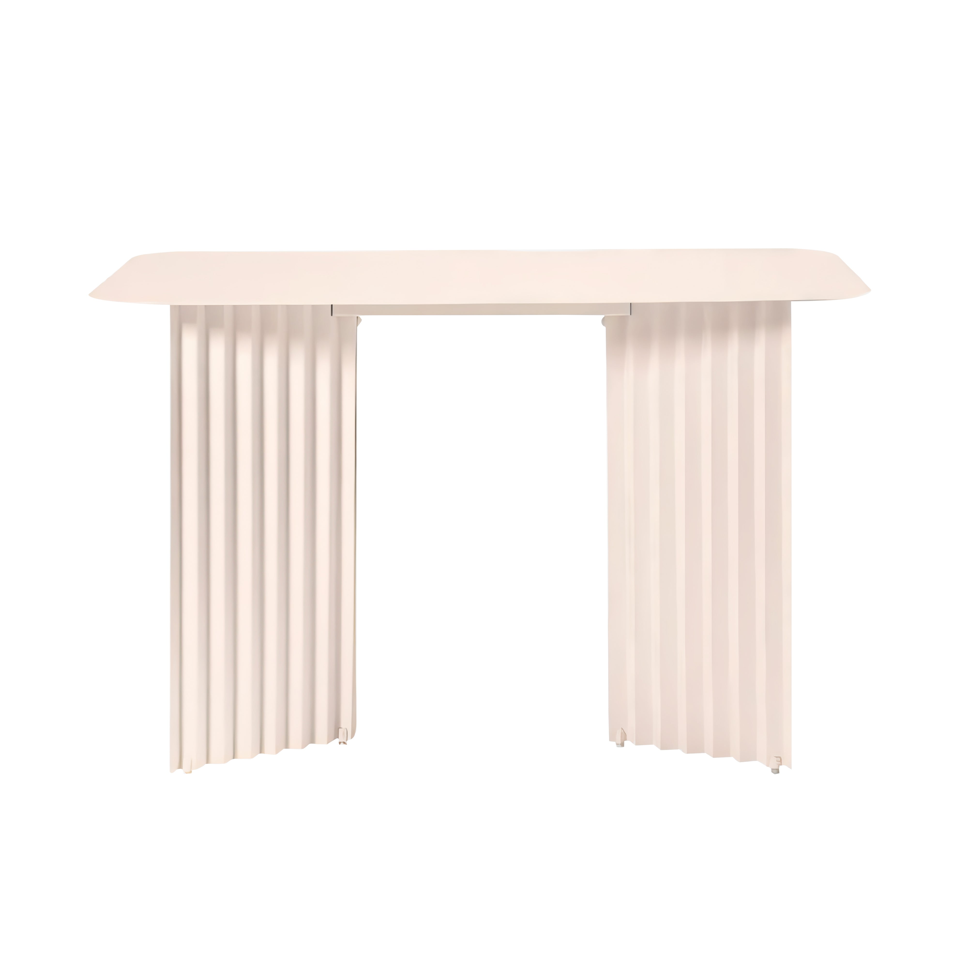 Plec Desk: Steel + Light Ivory
