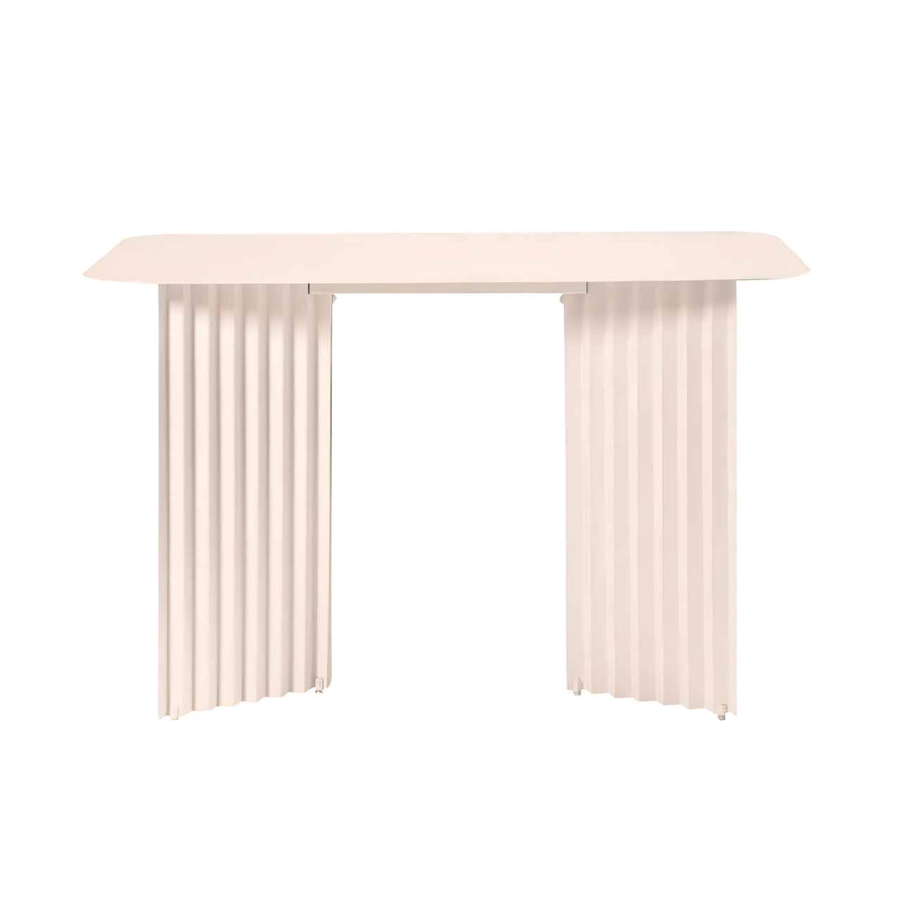 Plec Desk: Steel + Light Ivory