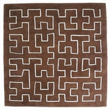Maze Hand Tufted Rug: Square + Chocolate