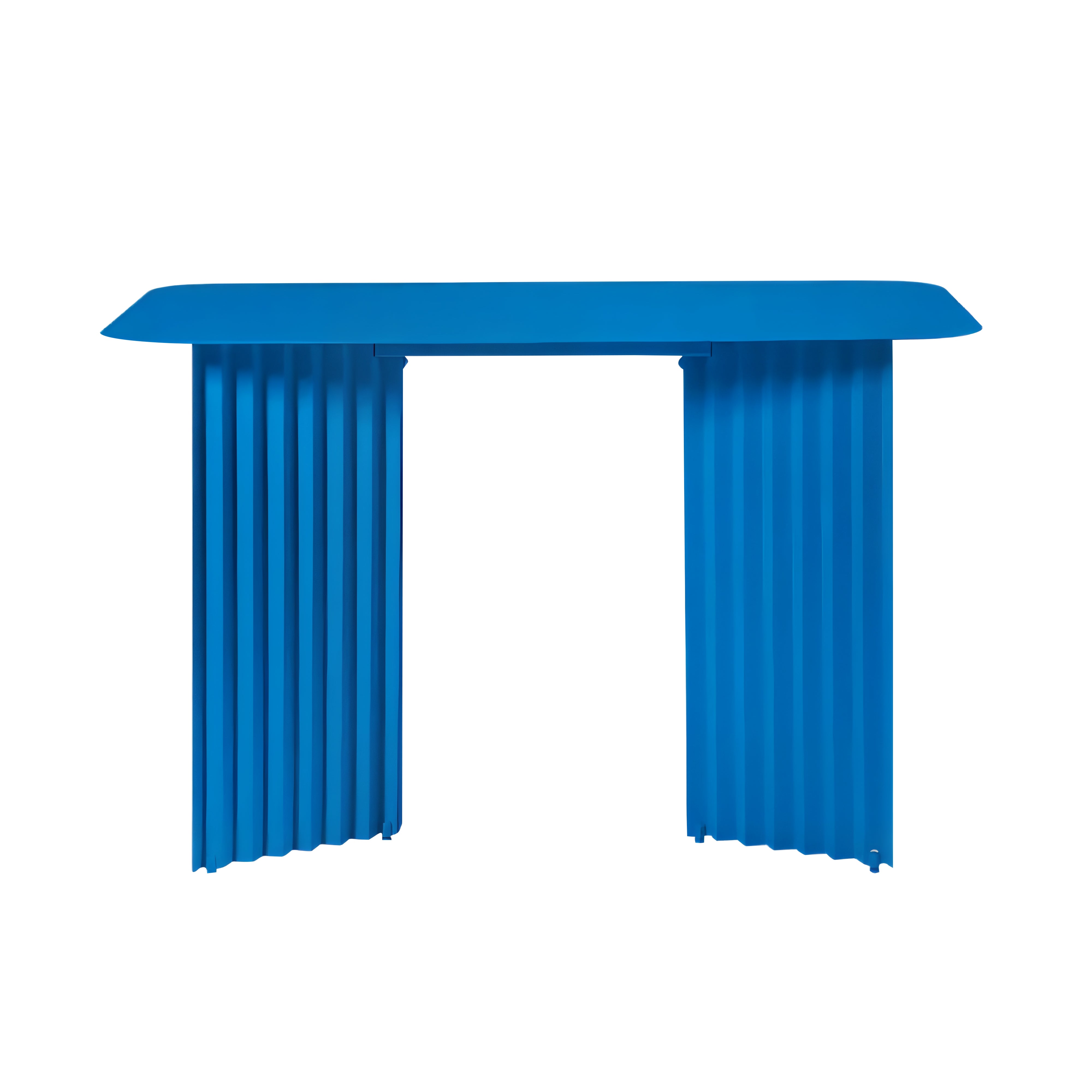 Plec Desk: Steel + Sky Blue