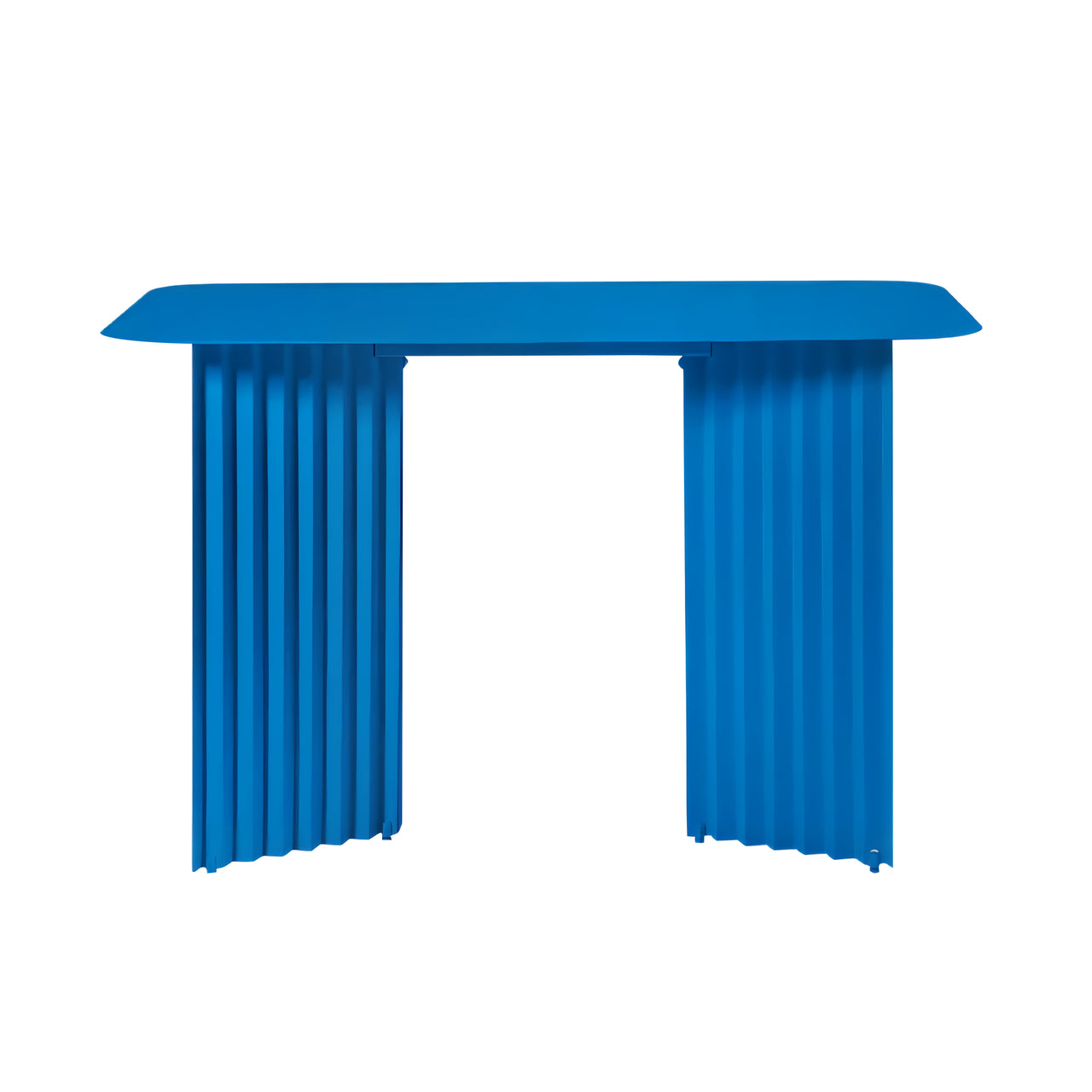Plec Desk: Steel + Sky Blue