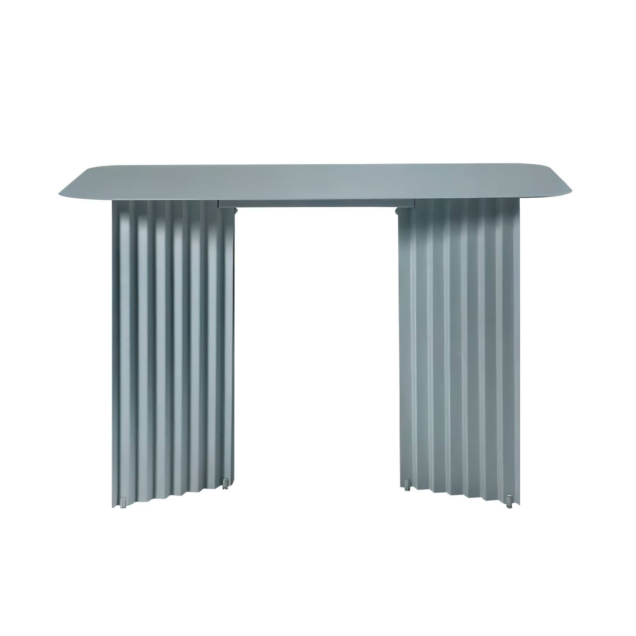 Plec Desk: Steel + Window Grey