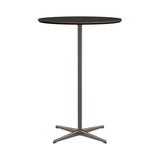 Circular Bar Table: Black Laminate + Brown Bronze