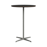 Circular Bar Table: Black Laminate + Silver Grey