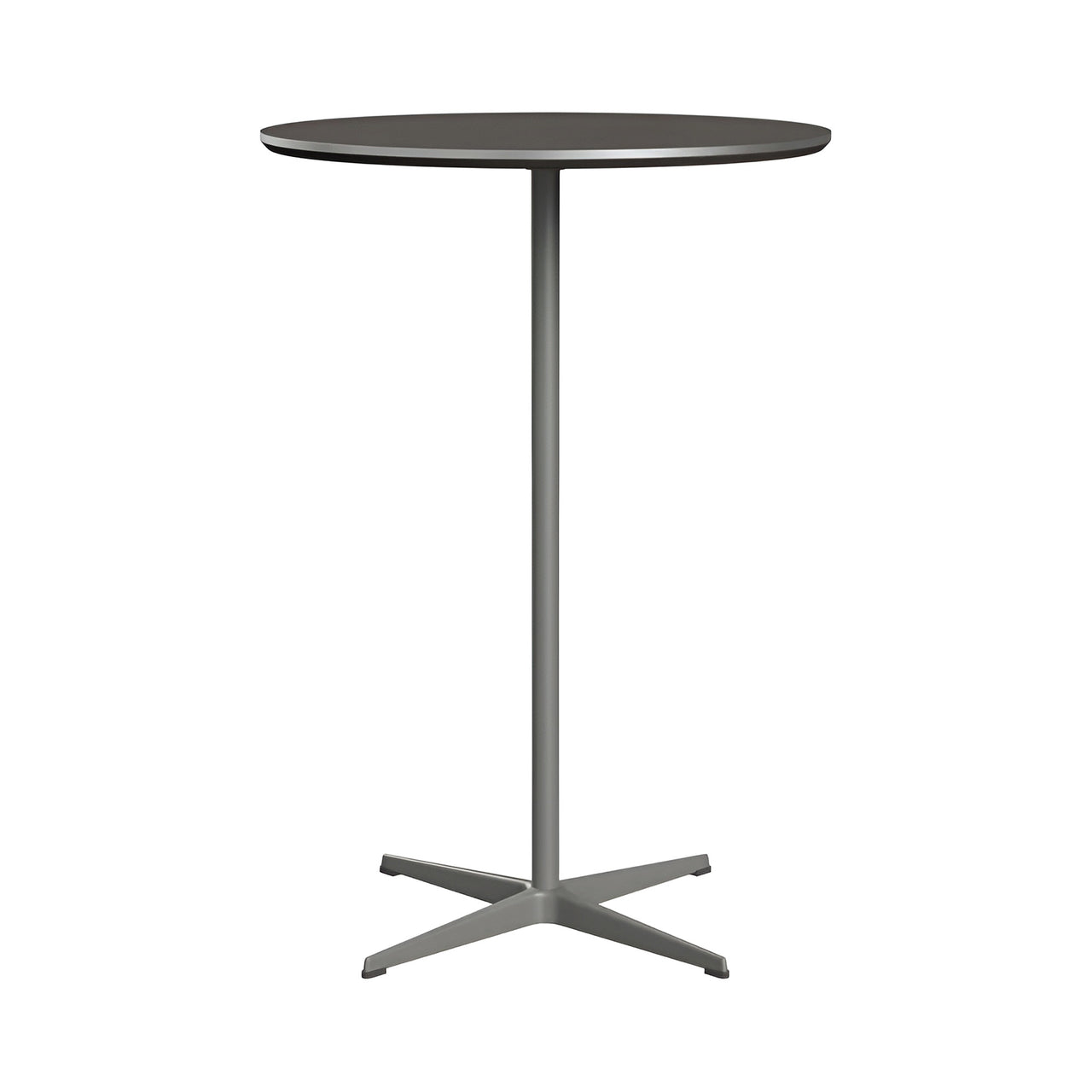 Circular Bar Table: Grey Laminate + Silver Grey