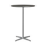 Circular Bar Table: Grey Laminate + Satin Brushed Aluminum