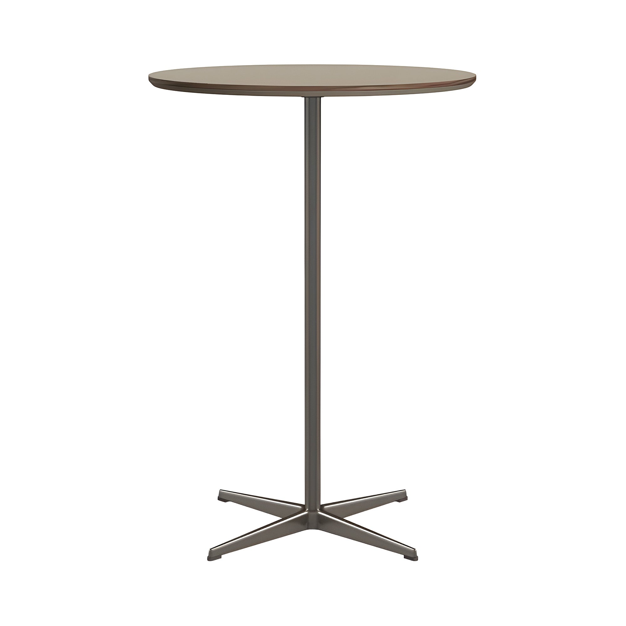 Circular Bar Table: Brown Ottawa Laminate + Brown Bronze