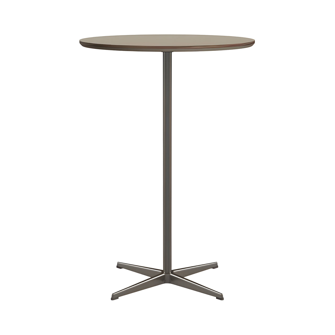 Circular Bar Table: Brown Ottawa Laminate + Brown Bronze