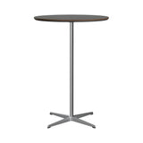 Circular Bar Table: Grey Bromo Laminate + Satin Brushed Aluminum