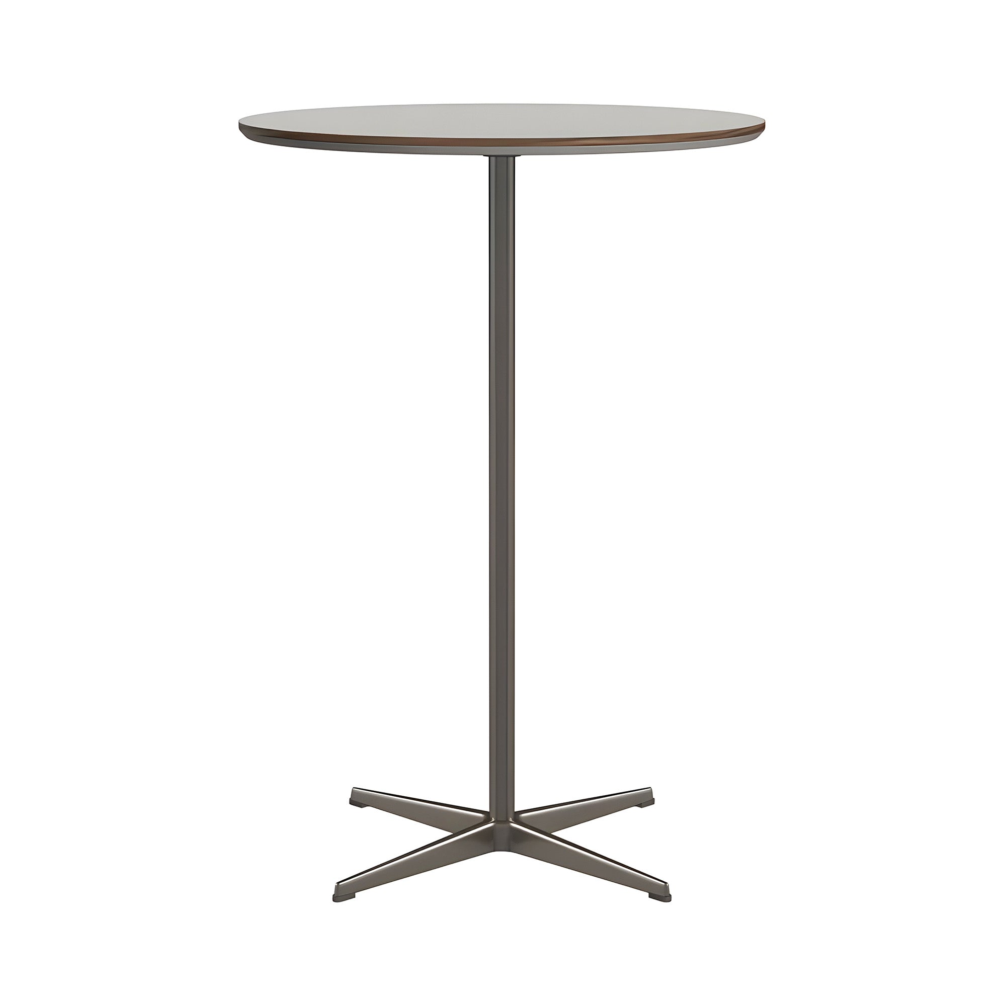 Circular Bar Table: Grey Efeso Laminate + Brown Bronze