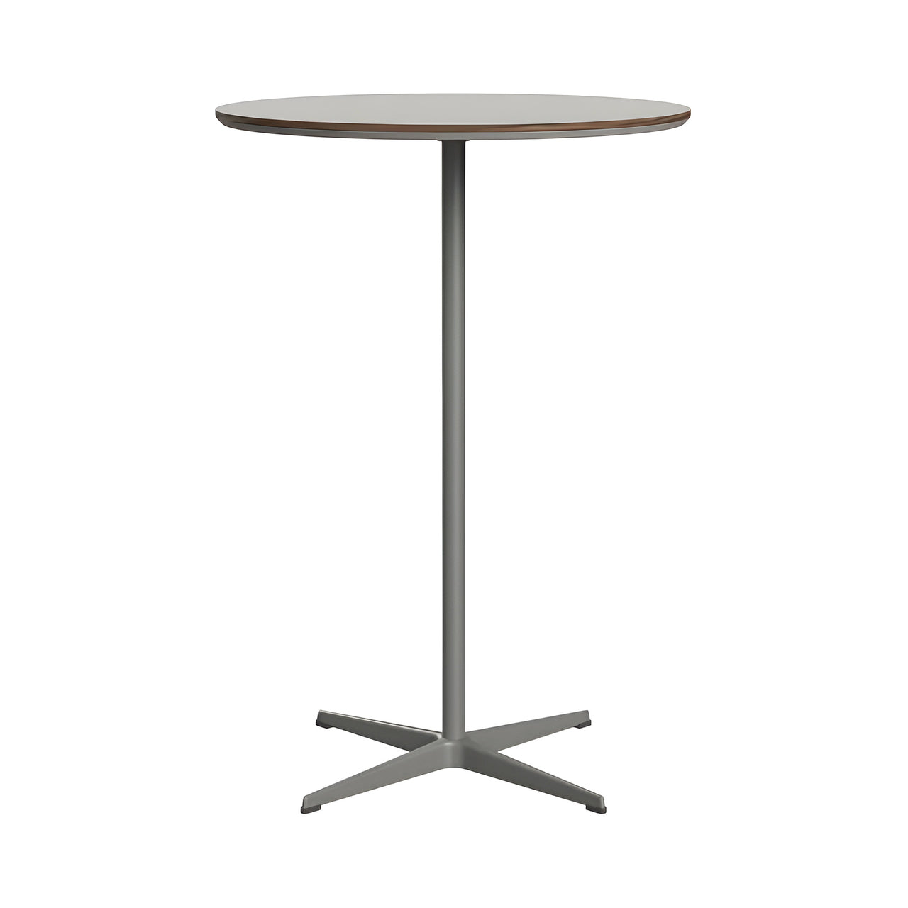 Circular Bar Table: Grey Efeso Laminate + Silver Grey