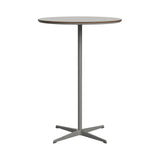 Circular Bar Table: Grey Efeso Laminate + Silver Grey