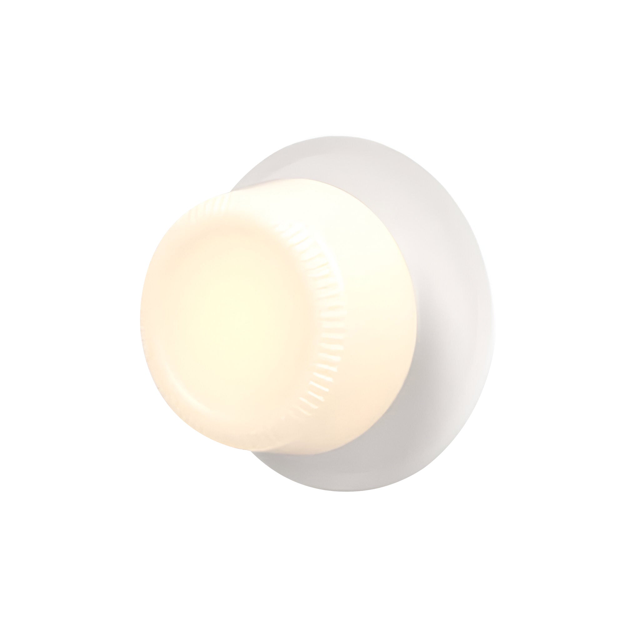 Pastille Wall Lamp: Disc + Ribbed + Matte White