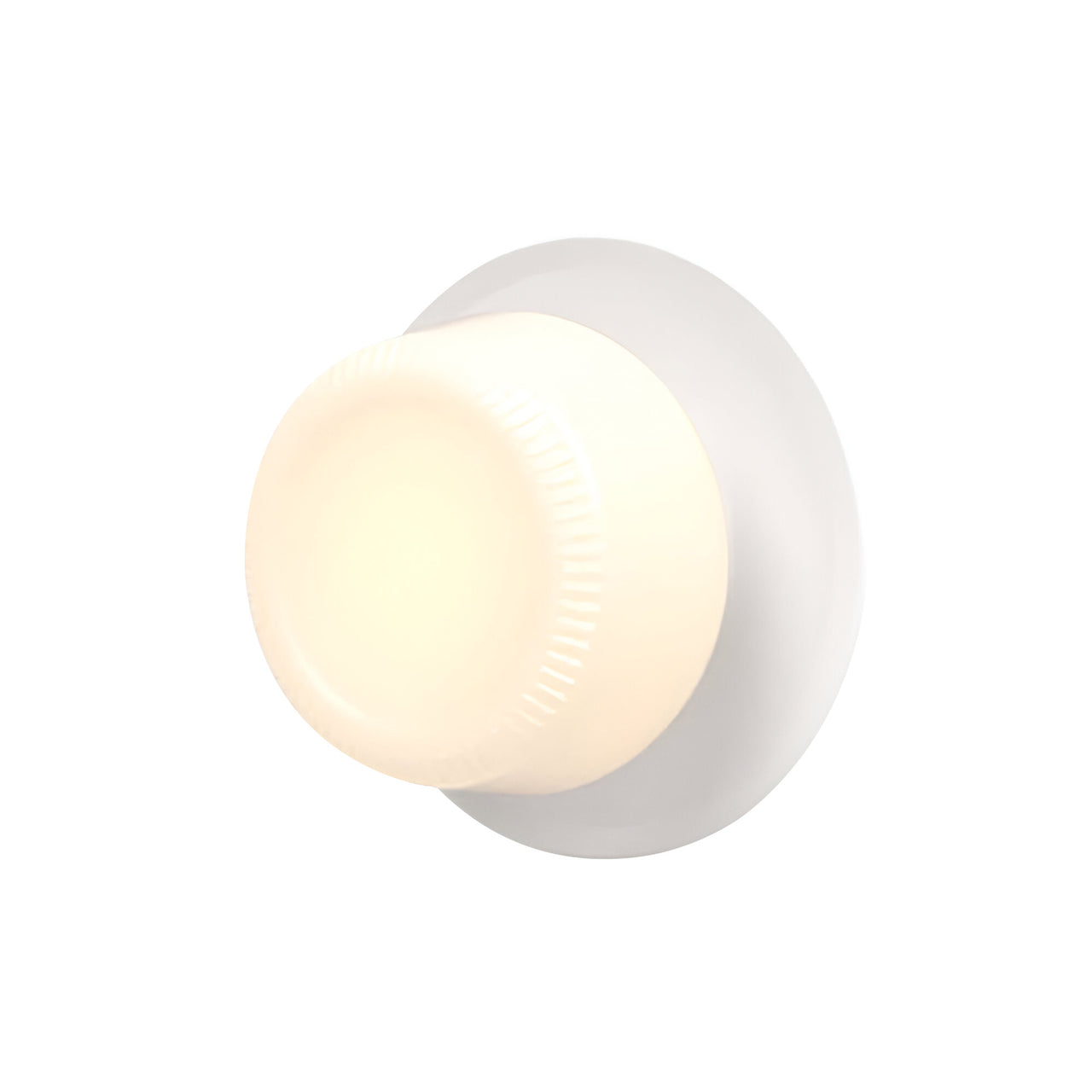 Pastille Wall Lamp: Disc + Ribbed + Matte White