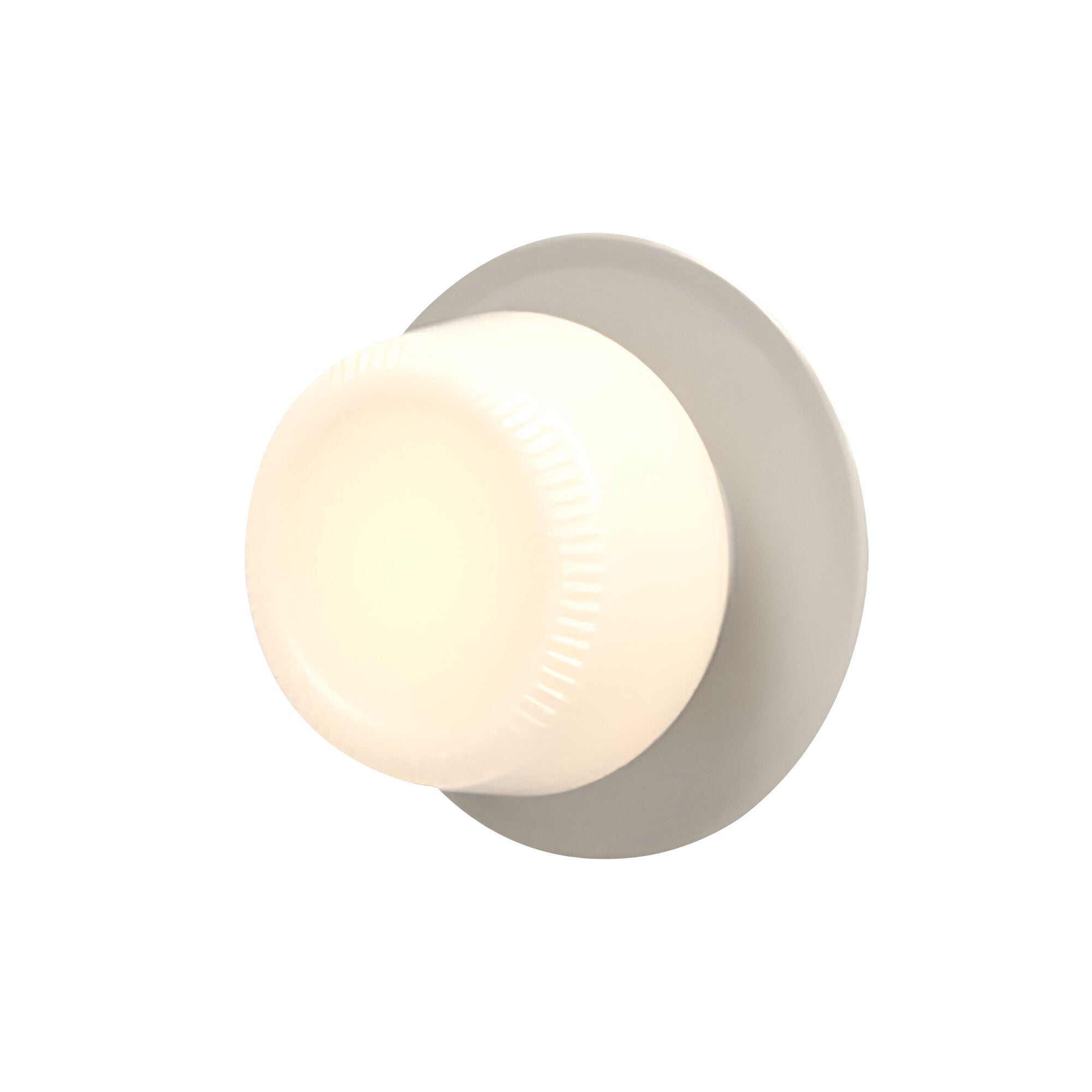 Pastille IP65 Wall Lamp: Disc + Ribbed + Silk Grey