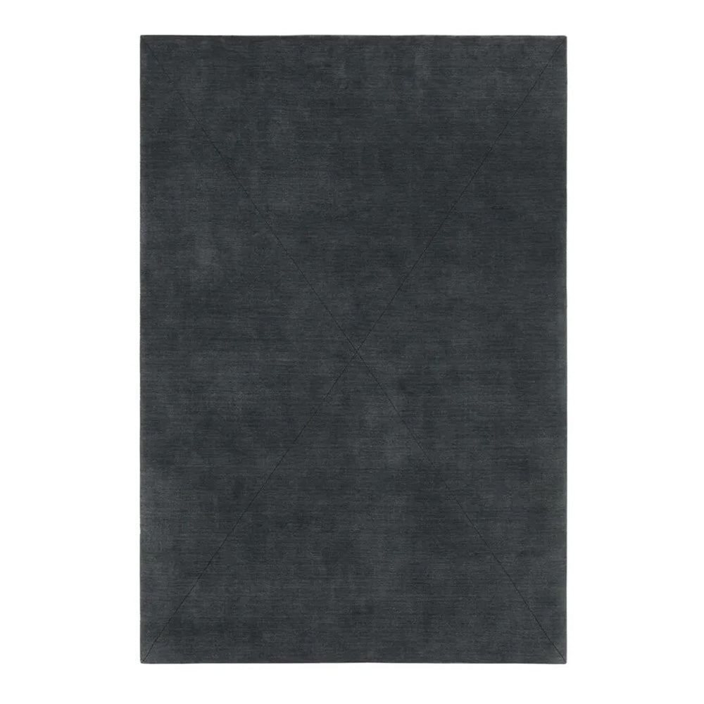 Salt Handloom Rectangle Rug: Medium + Thunder