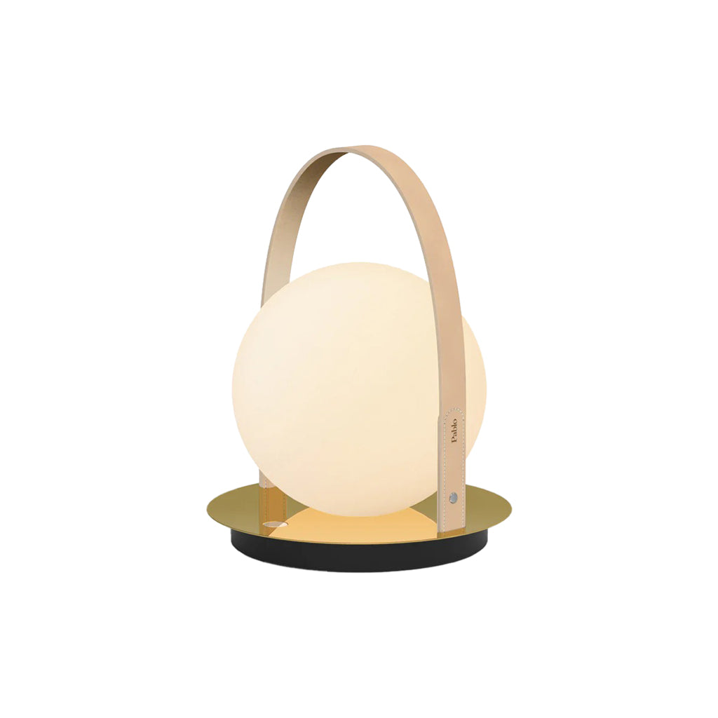 Bola Lantern Cordless: Brass + Tan