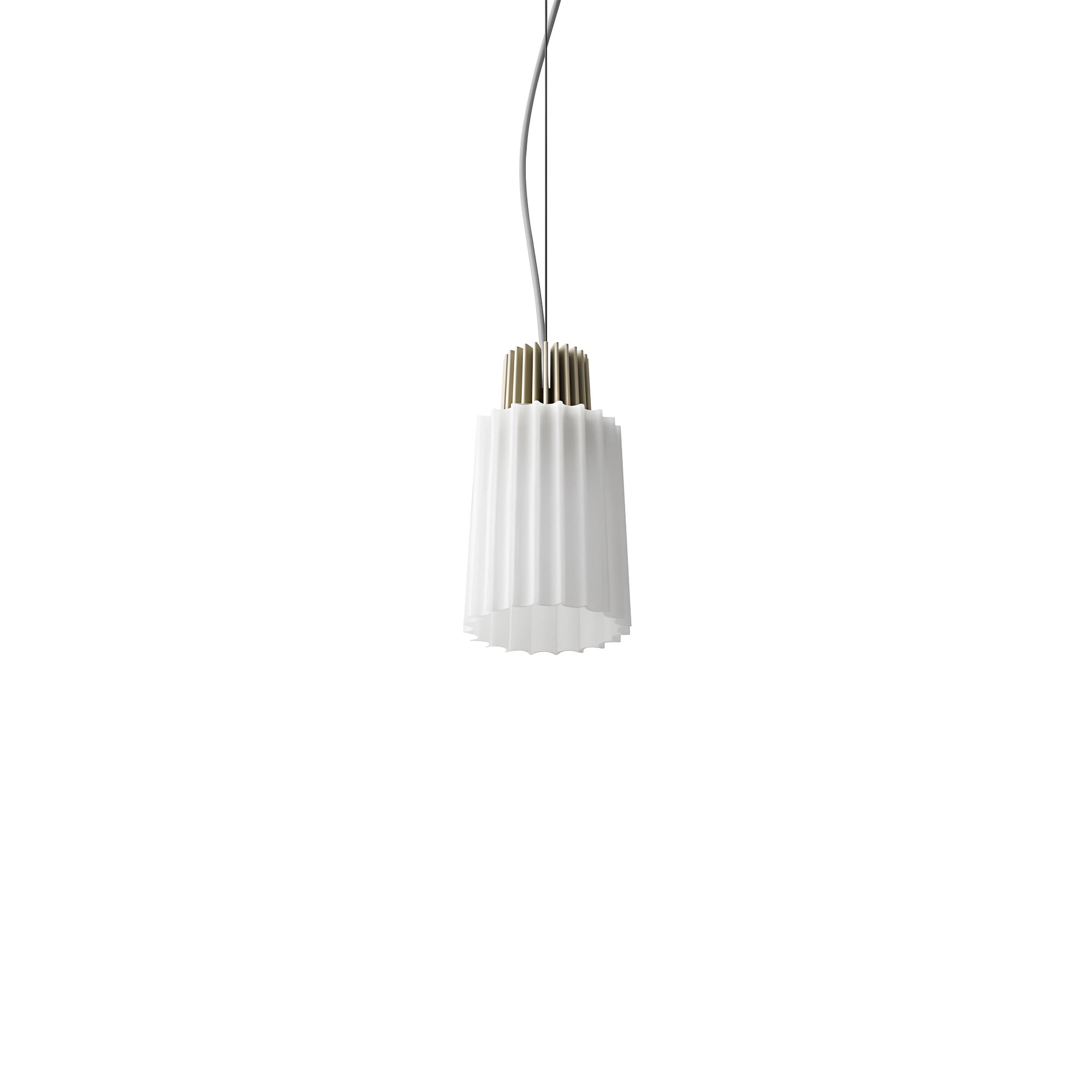 Ample Pendant: Short Fluted + Heritage Cream + Cable Suspension