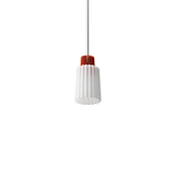 Ample Pendant: Short Fluted + Vermilion + Stem Mount